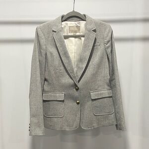 Banana Republic Light Gray Tailored Blazer with Gold Buttons